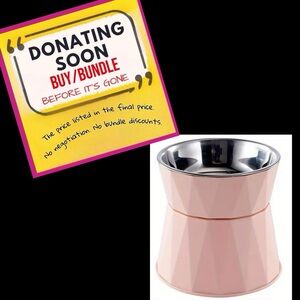 🚨FINAL SALE🚨 Pet Elevated Stainless Steel Bowl in Pink NIB 3 Adjustale Heights